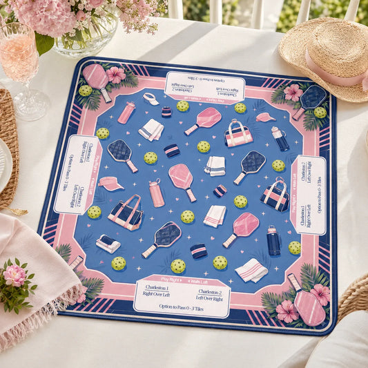 Preppy Pickleball Club Mahjong Mat