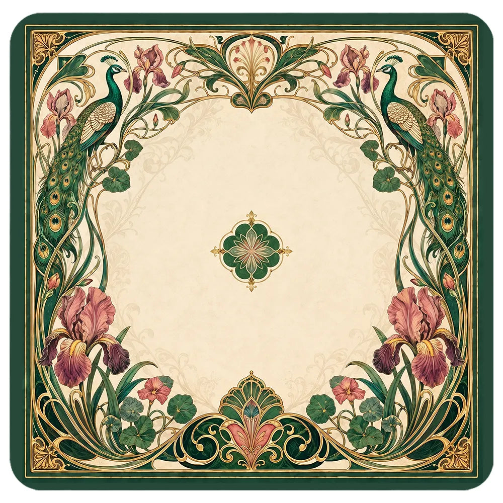 Peacock Iris Art Nouveau Mahjong Mat
