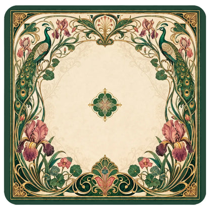 Peacock Iris Art Nouveau Mahjong Mat