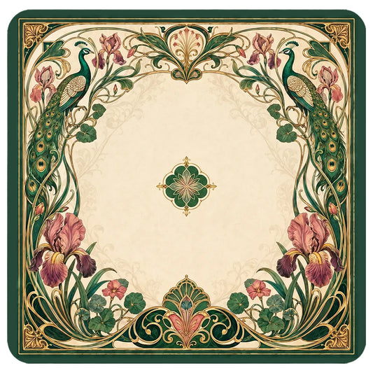 Peacock Iris Art Nouveau Mahjong Mat