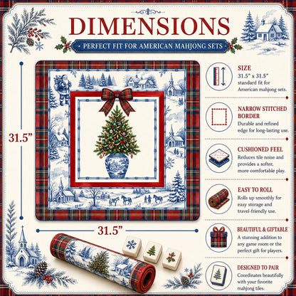 Chinoiserie Christmas Tree Mahjong Mat
