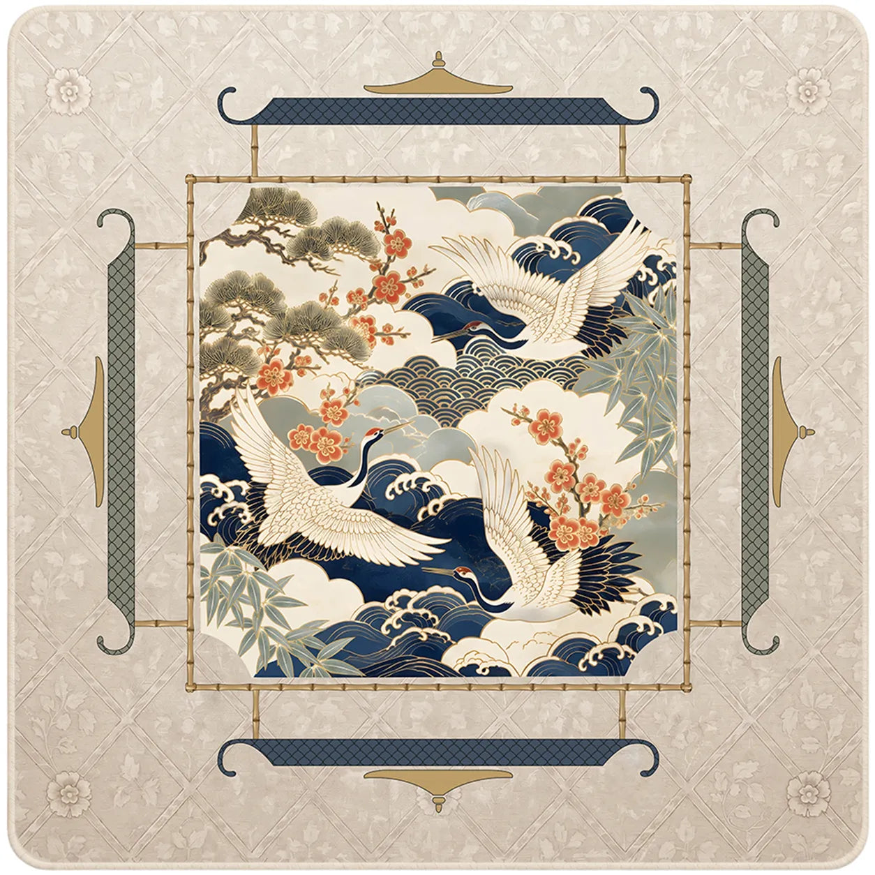 Crane & Plum Blossom Mahjong Mat