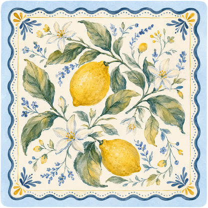Lemon Blossom Garden Mahjong Mat