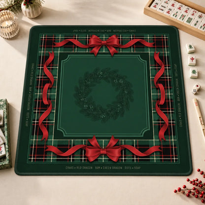 Christmas Tartan Wreath Mahjong Mat