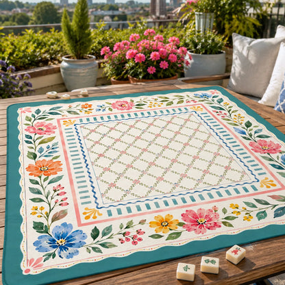 Whimsical Wildflower Garden Mahjong Mat