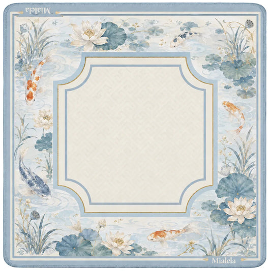 Blue Lotus Koi Mahjong Mat