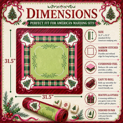 Merry Tartan Christmas Mahjong Mat