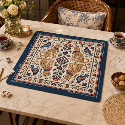 Vintage Folk Leopard Mahjong Mat