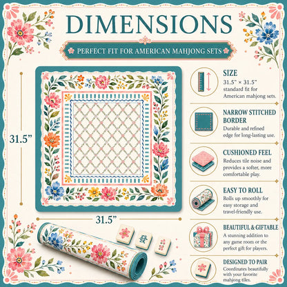 Whimsical Wildflower Garden Mahjong Mat