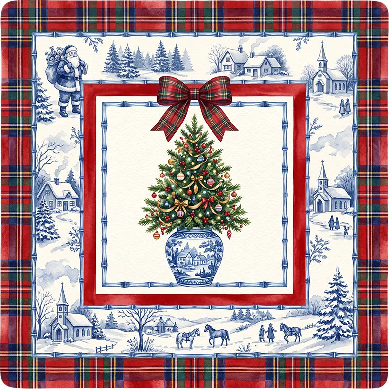 Chinoiserie Christmas Tree Mahjong Mat