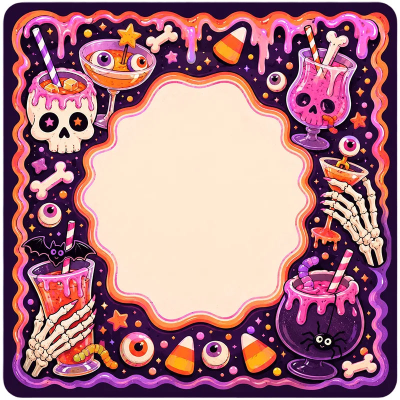 Spooky Skull Cocktail Halloween Mahjong Mat