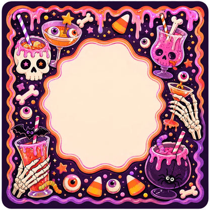 Spooky Skull Cocktail Halloween Mahjong Mat