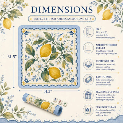 Lemon Blossom Garden Mahjong Mat