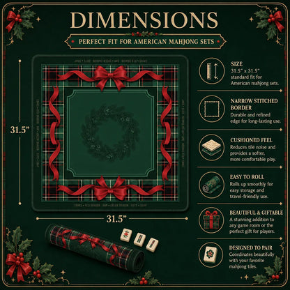 Christmas Tartan Wreath Mahjong Mat