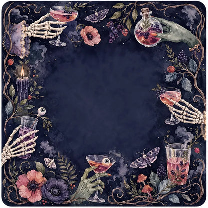 Midnight Botanical Halloween Mahjong Mat