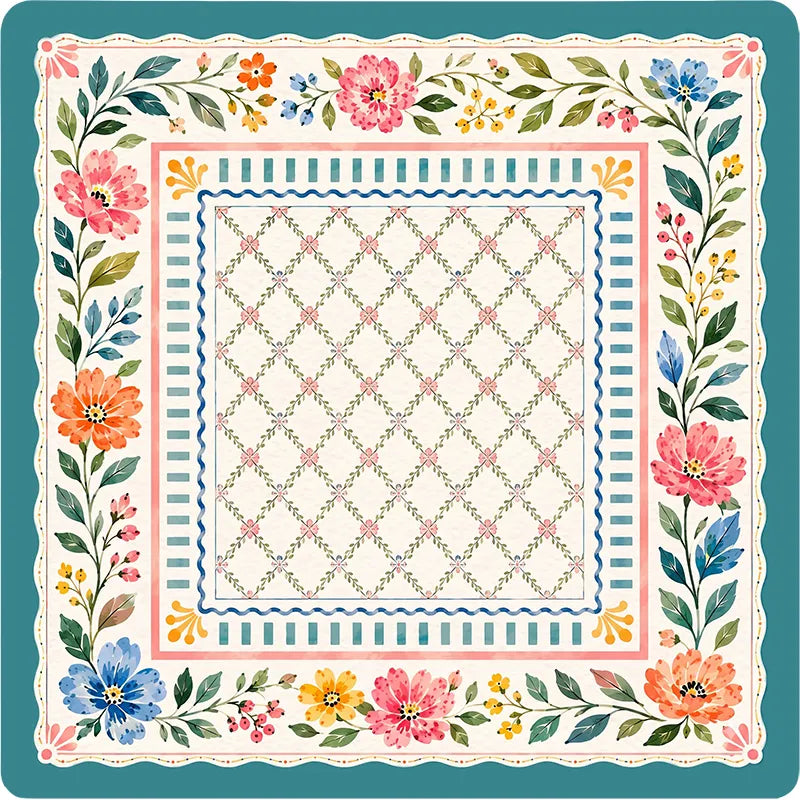 Whimsical Wildflower Garden Mahjong Mat