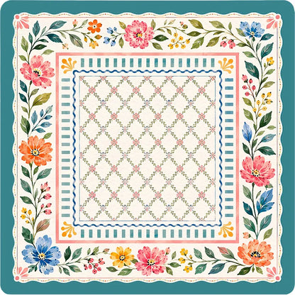 Whimsical Wildflower Garden Mahjong Mat