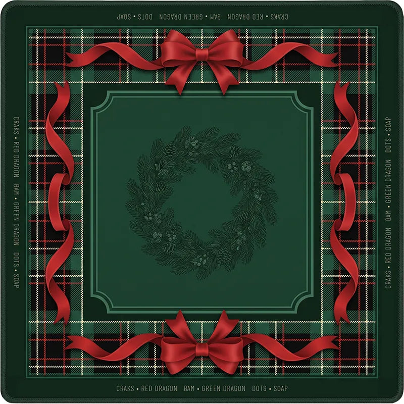 Christmas Tartan Wreath Mahjong Mat