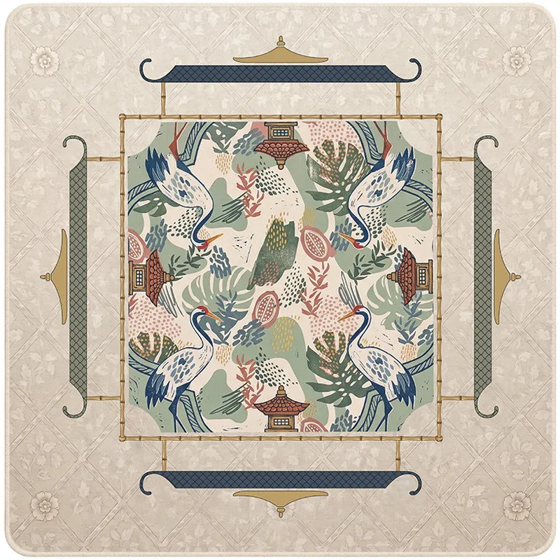 Elegant Crane Garden Mahjong Mat