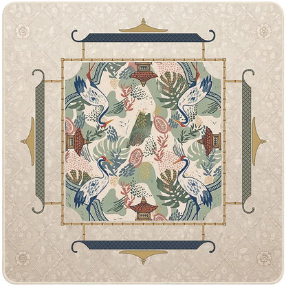Elegant Crane Garden Mahjong Mat