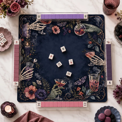 Midnight Botanical Halloween Mahjong Mat