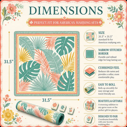 Pastel Tropical Paradise Mahjong Mat