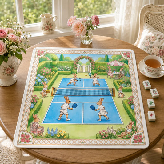 Garden Bunny Pickleball Mahjong Mat