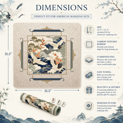 Crane & Plum Blossom Mahjong Mat