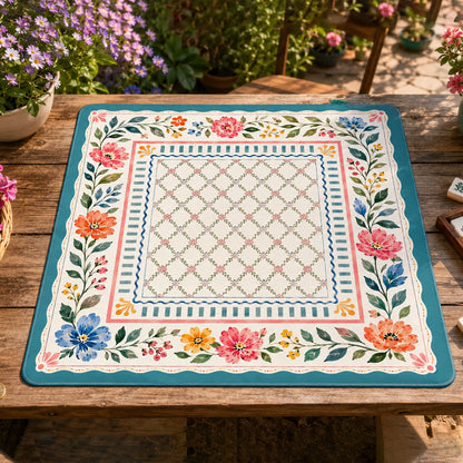 Whimsical Wildflower Garden Mahjong Mat