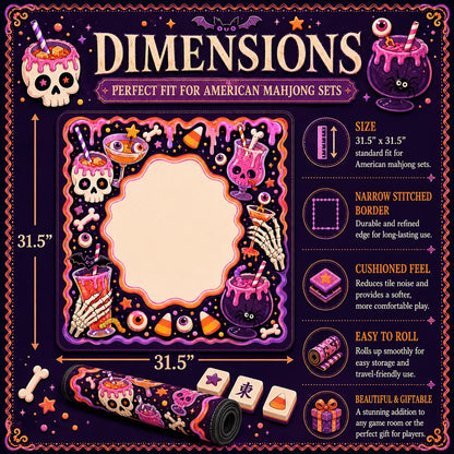 Spooky Skull Cocktail Halloween Mahjong Mat