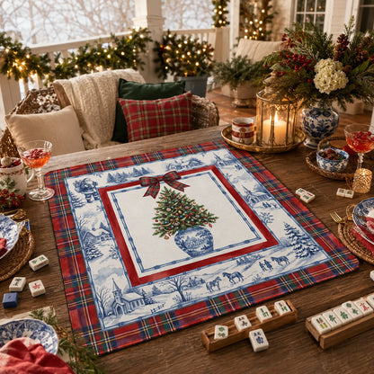 Chinoiserie Christmas Tree Mahjong Mat
