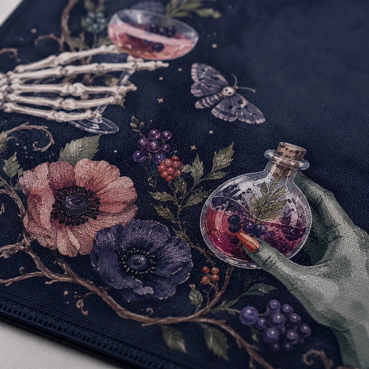Midnight Botanical Halloween Mahjong Mat