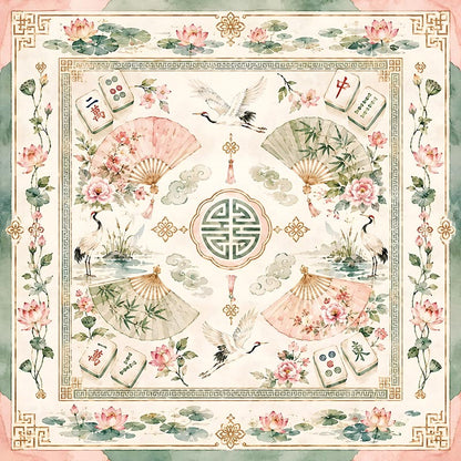 Lotus Fan Mahjong Mat